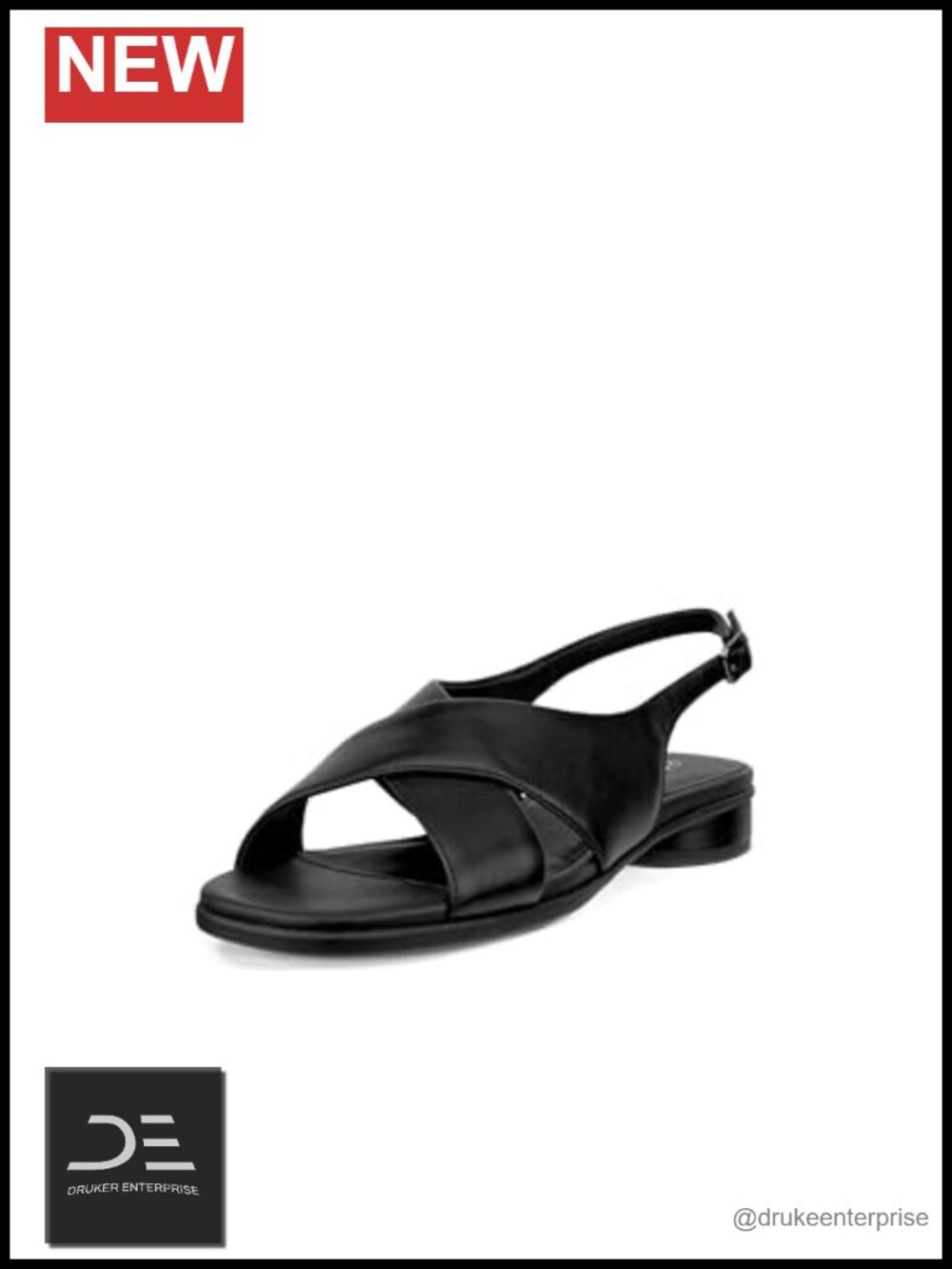 Slingback Sandals Heeled Leather Padded Footbed Back Buckle